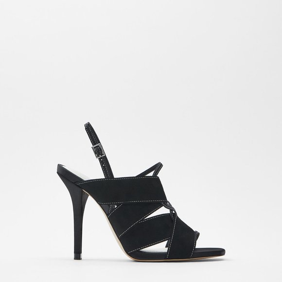 Zara Asymmetric Strappy High-heel Sandals - Picture 2 of 11